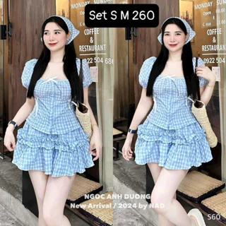 Set váy 3 món kèm khăn trùm đầu, bánh bèo siêu xinh, chân váy kèm quần lót 2 đi biển trendy hè