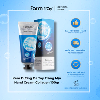 Kem Dưỡng Da Tay Trắng Mịn Farmstay Visible Difference Hand Cream Collagen100gr