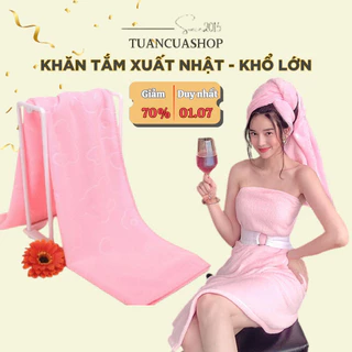 Khăn tắm khổ lớn xuất Nhật 70x140cm siêu mềm mịn không gây kích ứng da - Khăn cao cấp mềm mại đủ 6 màu (KN1m4).........