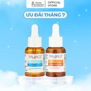 Combo trắng da căng mượt serum Vitamin C + serum Hyaluronic Balance Active Formula 30ml/ chai