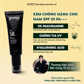 Combo Kem Chống Nắng, Sữa Rửa Mặt, Serum Sáng Da GOODMAN Dành Cho Nam Chống Tia UV Đẩy Lùi Chất Bẩn