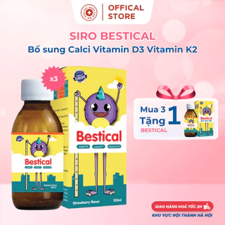 Combo 3 hộp siro canxi Bestical tặng 1 hộp cho bé hỗ trợ bổ sung canxi Vitamin D3 Vitamin K2