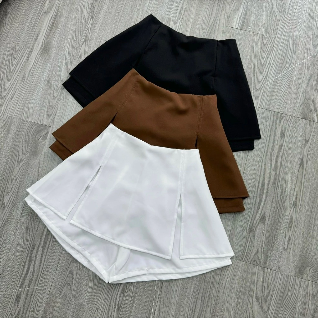Quần Giả váy xẻ bigsize nữ dáng A công sở thời trang đơn giản có lưng thun co dãn vải tuyết chéo thanh lịch GVC