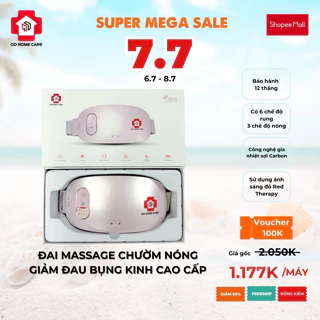 Đai massage bụng kinh QD Home Care chế độ chườm nóng, rung giảm đau, giảm mỡ bụng - Hàng chính hãng bảo hành 12 tháng