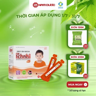 Siro ăn ngon Ích Nhi Plus hộp 20 ống 10ml giúp nâng cao sức đề kháng, tăng chuyển hóa hấp thu dưỡng chất, trẻ ăn ngon