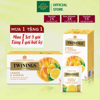 Trà túi lọc Twinings of London Lemon & Ginger hộp 25 gói | trà Twinings túi tọc hương chanh gừng - Pico Food