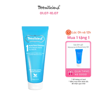 Sữa Rửa Mặt Teenilicious Acne Face Cleanser Giảm Mụn Đầu Đen Dành Cho Da Dầu Mụn và Da Nhạy Cảm 60g