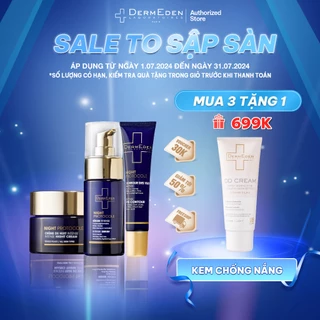 Bộ sản phẩm chăm sóc da ban đêm chống lão hóa DERMEDEN Night Protocole Retinol 1% + Niacinamide 5% + HA 1%