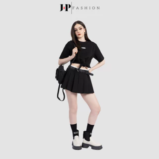 Áo Croptop Với Thiết Kế Kiểu Dáng Hiện Đại JP FASHION Chất Liệu Vải Mát Lạnh, áo thun tay ngắn cổ tròn 10209017