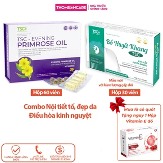 Combo điều hòa kinh nguyệt, nội tiết tố hoa anh thảo, Evening Primrose Oil 60v TSC và Bổ huyết khang 30v - Thomsoncare