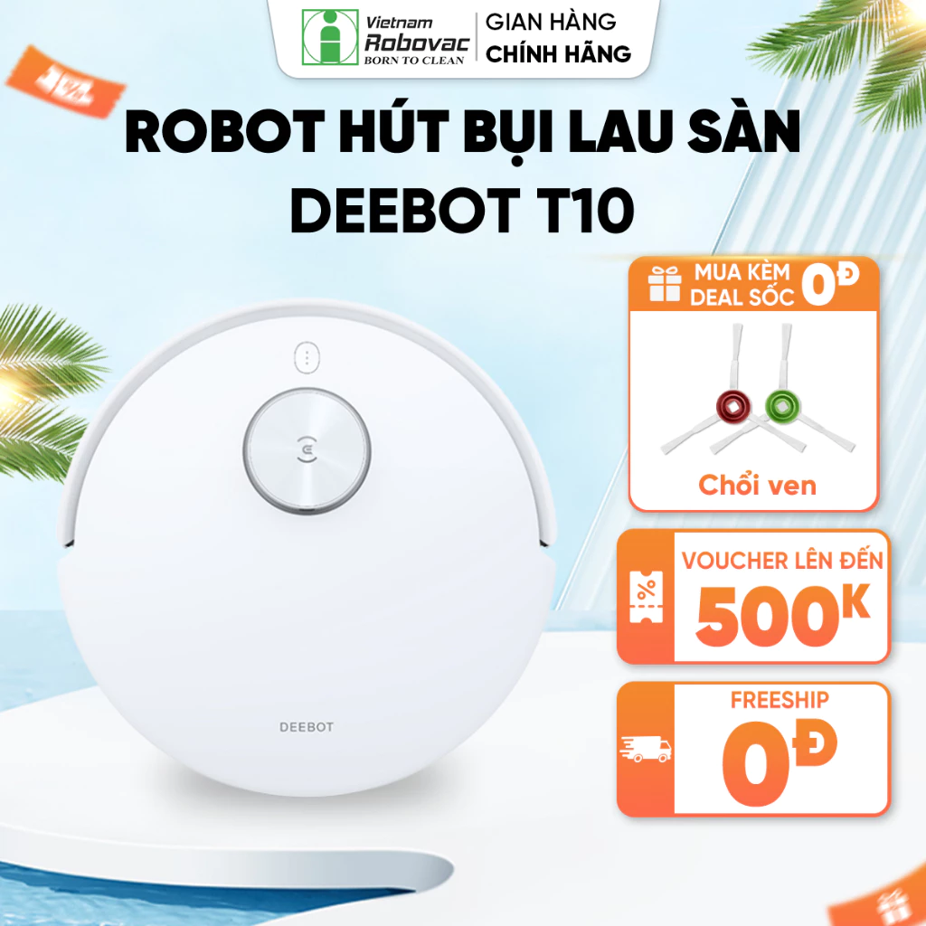 Robot hút bụi lau nhà Ecovacs Deebot T10_Công nghệ lau rung _Hàng chính hãng_Bản Quốc tế