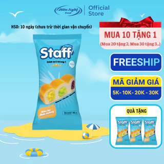 (MUA 10 TẶNG 1) Staff- Bánh Mì 3 Trong 1 KL 90g Thơm Ngon Bổ Dưỡng