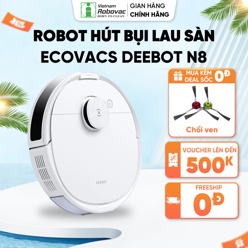 Robot hút bụi lau nhà thông minh Ecovacs Deebot OZMO N8 - Bản Quốc Tế (Chuẩn CE) _ Hàng Chính Hãng