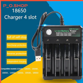 Bộ sạc pin Tự động ngắt và bật sáng khi sạc đầy 4 khe tiên tiến cho pin 18650 AA,pin sạc,Bộ sạc Li-ion