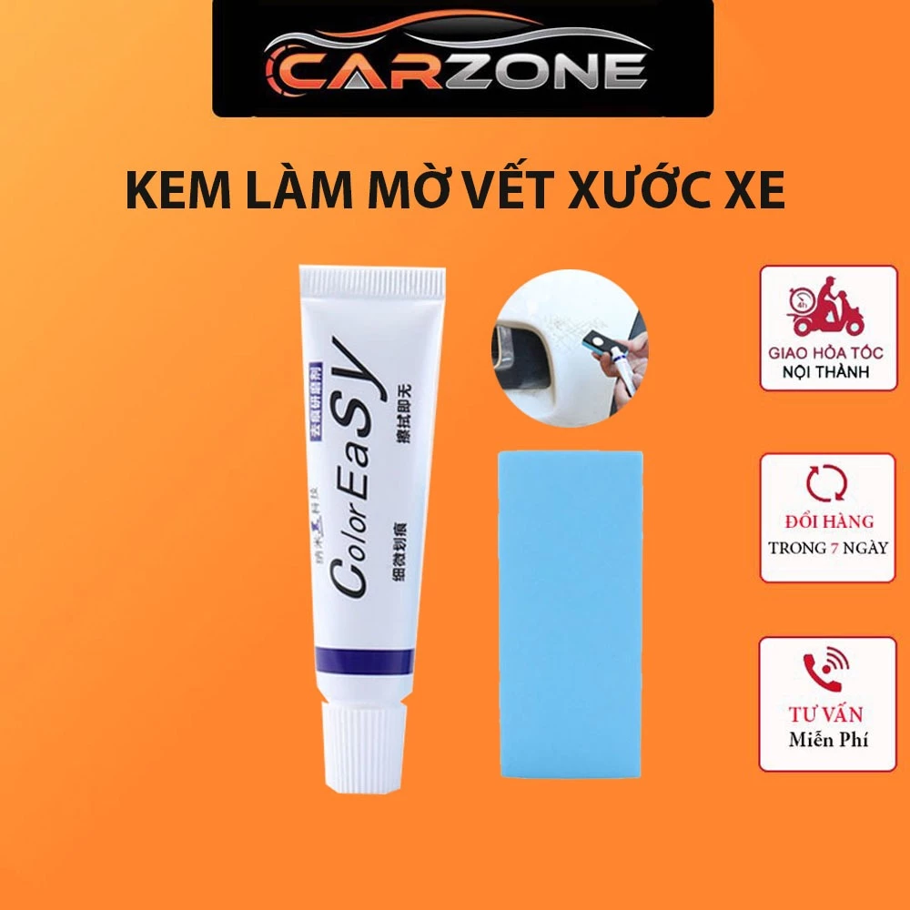 Kem Làm Mờ Vết Xước Xe Ô Tô, Xe Máy - Tặng Kèm Miếng Bọt Biển Đánh Bóng Xe