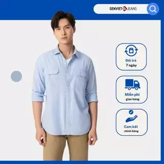 Áo Sơ Mi Dài Tay Nam Cotton Suông GENVIET T3123C8539