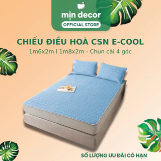 Chiếu Điều Hoà Cao Su Non E-cool Mịn Decor Tặng Kèm 2 Vỏ Gối Nằm, Chiếu Dày 3mm Mềm Mát Màu Trơn Thanh Lịch