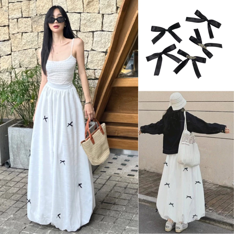 Kẹp ghim nơ ruy băng trang trí phụ kiện phong cách unisex basic