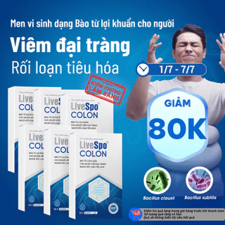 Combo 6 Hộp Bào tử lợi khuẩn LiveSpo Colon dùng cho Viêm Đại Tràng, Tiêu chảy, Táo bón(10 ống)