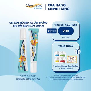 Combo 2 tuýp Gel làm mờ sẹo lồi, sẹo thâm cho bé Dermatix Ultra Kids 5g