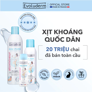 Xịt khoáng dưỡng ẩm, làm dịu và bảo vệ da Evoluderm Atomiseur Eau Pure (Nhiều phân loại)