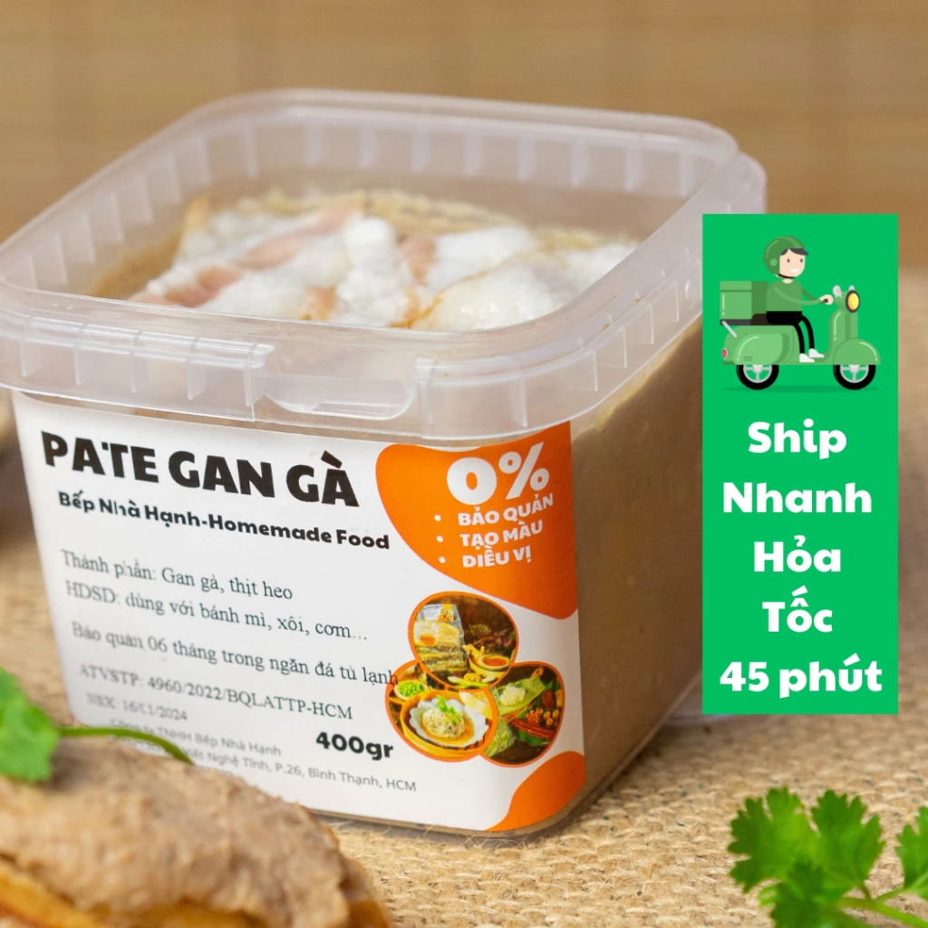 Pate Gan Gà Thực Phẩm Đông Lạnh Chế Biến Sẵn Pate Ăn Liền Với Bánh Mì và Nhiều Món Khác