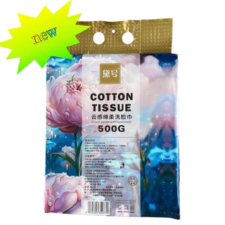 [SẴN] Khăn lau mặt khô đa năng 100% cotton dùng 1 lần, giấy lau mặt dạng rút Cotton Tissue, túi 170 tờ