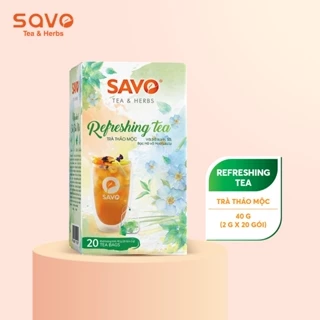 Trà Thảo Mộc Refreshing Tea SAVO túi lọc thảo mộc Trà Bạc Hà Thảo mộc (hộp 20 gói x 2g)