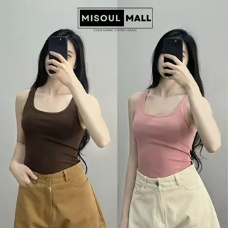 Áo Ba Lỗ TankTop Trơn Viền Bản To Chất Liệu Tăm Hàn Siêu Mát Ôm Body BigSize, Áo Thun Form Ôm MiSoul Mall 288