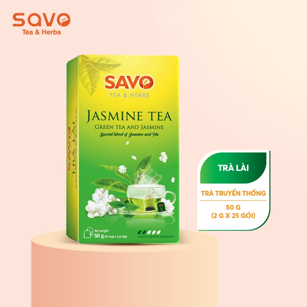 Trà Lài SAVO Tea túi lọc truyền thống (hộp 25 gói x 2g)