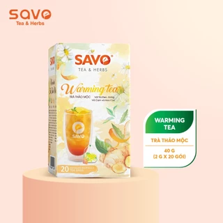 Trà Hoa Cúc Thảo Mộc Vỏ Cam SAVO Warming Tea trà túi lọc thảo mộc (hộp 20 gói x 2g)