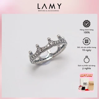 Nhẫn bạc nữ CDE Clear Sparkling Crown Silver Ring CDE8057SV