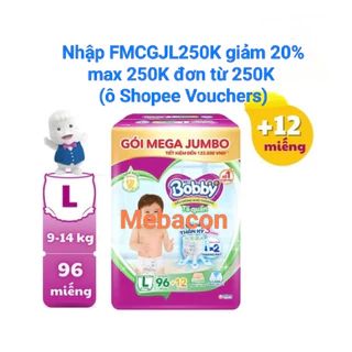 Tã quần Bobby mới Mega Jumbo M120, L96, XL84, XXL76 Gạo non. M120, L104, XL92, XXL84 - Lõi nén thần kì 3mm