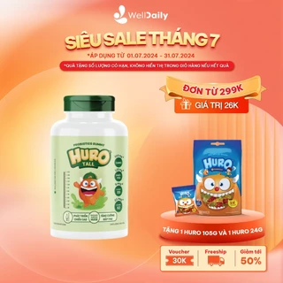 Kẹo dẻo Vitamin khoáng chất phát triển Chiều cao HURO TALL (Hũ 168g)