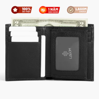 Ví nam Da Thật LAGOM Flip Wallet Dáng đứng - có ngăn để ảnh, da thật mềm mại