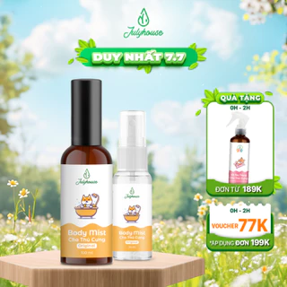 Body Mist cho thú cưng 100ml JULYHOUSE giúp dưỡng lông mượt, an toàn, khử khuẩn