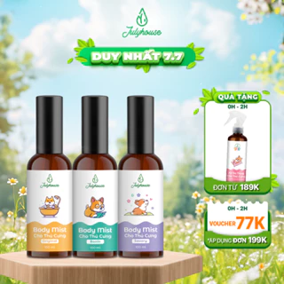 Bodymist xịt thơm khử mùi cho chó mèo JULYHOUSE 20ml/100ml dưỡng da lông, thơm lâu hương nước hoa