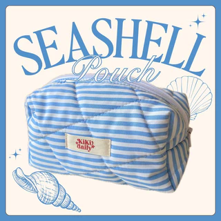 Sea Shell Pouch - Túi vải chần bông Kikidaily mềm xốp, hoạ tiết phối màu dễ thương