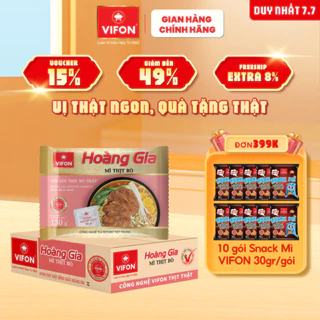 [VOUCHER đến 80K]-Thùng 18 gói Mì Thịt Bò HOÀNG GIA VIFON 130gr / Gói