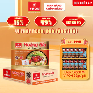 [VOUCHER đến 80K]-Thùng 18 gói Mì Lẩu Cua Cay HOÀNG GIA VIFON 130gr / Gói