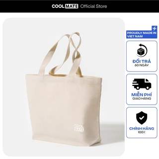 Túi Tote Canvas màu Be in logo Coolmate Unisex - Thương hiệu Coolmate