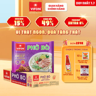 [VOUCHER đến 80K]-Thùng 30 gói Phở Bò VIFON 65g / Gói