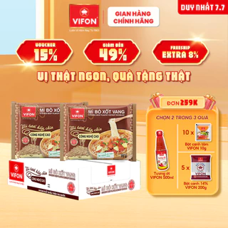 [VOUCHER đến 80K]-Thùng 30 gói Mì Tươi Bò Xốt Vang/ Thịt Bằm / Tôm Chua Cay VIFON 70gr/Gói