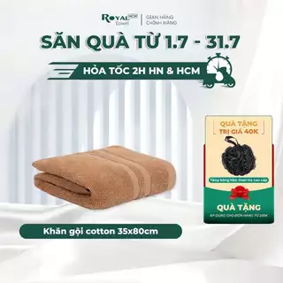 Khăn gội 35x80cm Royal Towel 100% cotton dày dặn, thấm hút, không đổ lông, dùng cho gia đình, spa, khách sạn