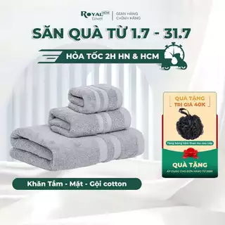 Khăn tắm gội đầu lau mặt Royal Towel 100% cotton dày dặn, thấm hút, không đổ lông, dùng cho gia đình, spa, khách sạn