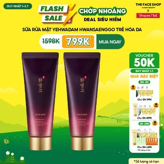 [VOUCHER 50K][NGÀY CUỐI SĂN SALE]Combo 2 Sữa Rửa Mặt TheFaceShop Yehwadam Hwansaenggo 150Ml