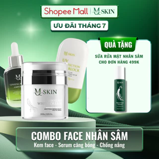 ( TẶNG SỮA RỬA MẶT NHÂN SÂM ) Combo Kem Face Nhân Sâm, Serum căng bóng và kem chống nắng MQ Skin