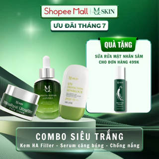 ( TẶNG SỮA RỬA MẶT NHÂN SÂM ) Combo Kem Dưỡng HA, Serum Că.ng Bóng, Kem Ch.ống Nắ.ng MQ SKIN