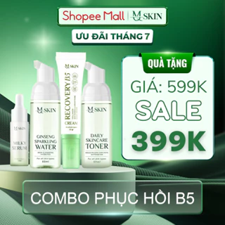 Combo 4 Món Phục Hồi Dưỡng Da B5 MQ SKIN ( Toner, Nước Tẩy Trang, Serum Sữa, Kem B5 )