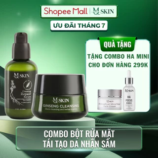 ( TẶNG COMBO HA MINI ) Combo Serum Tái T.ạo Da Nhân Sâm Và Bột Rửa Mặt Nhân S.âm MQ SKIN